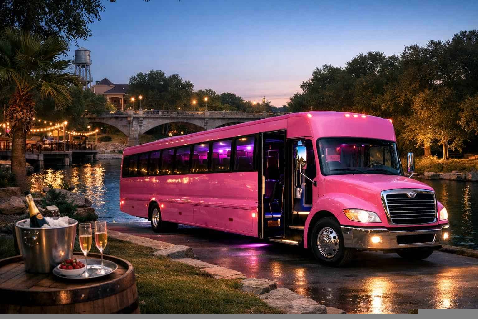 Best Pink Party Bus Rental in New Braunfels Texas