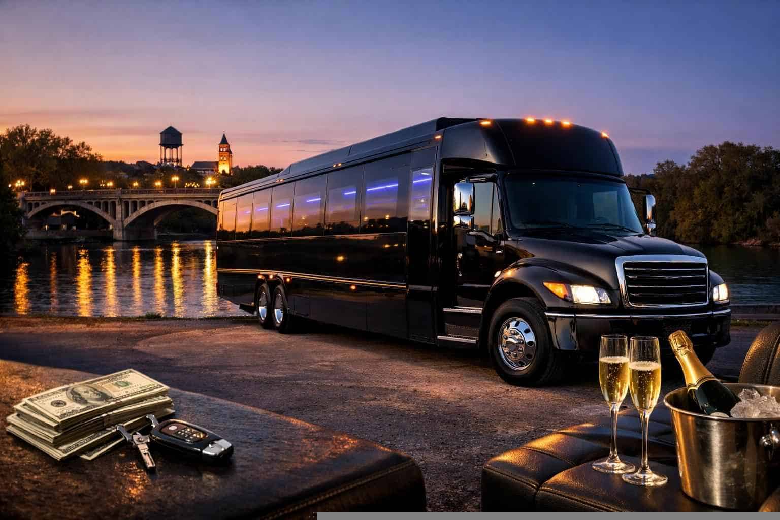 Black Party Bus Rental Prices in New Braunfels TX