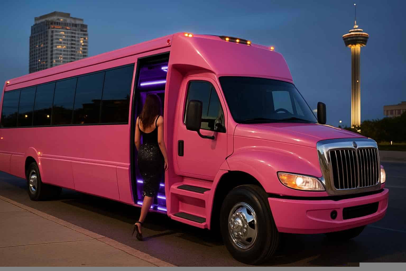 Pink Party Bus Rental Near Me San Antonio TX