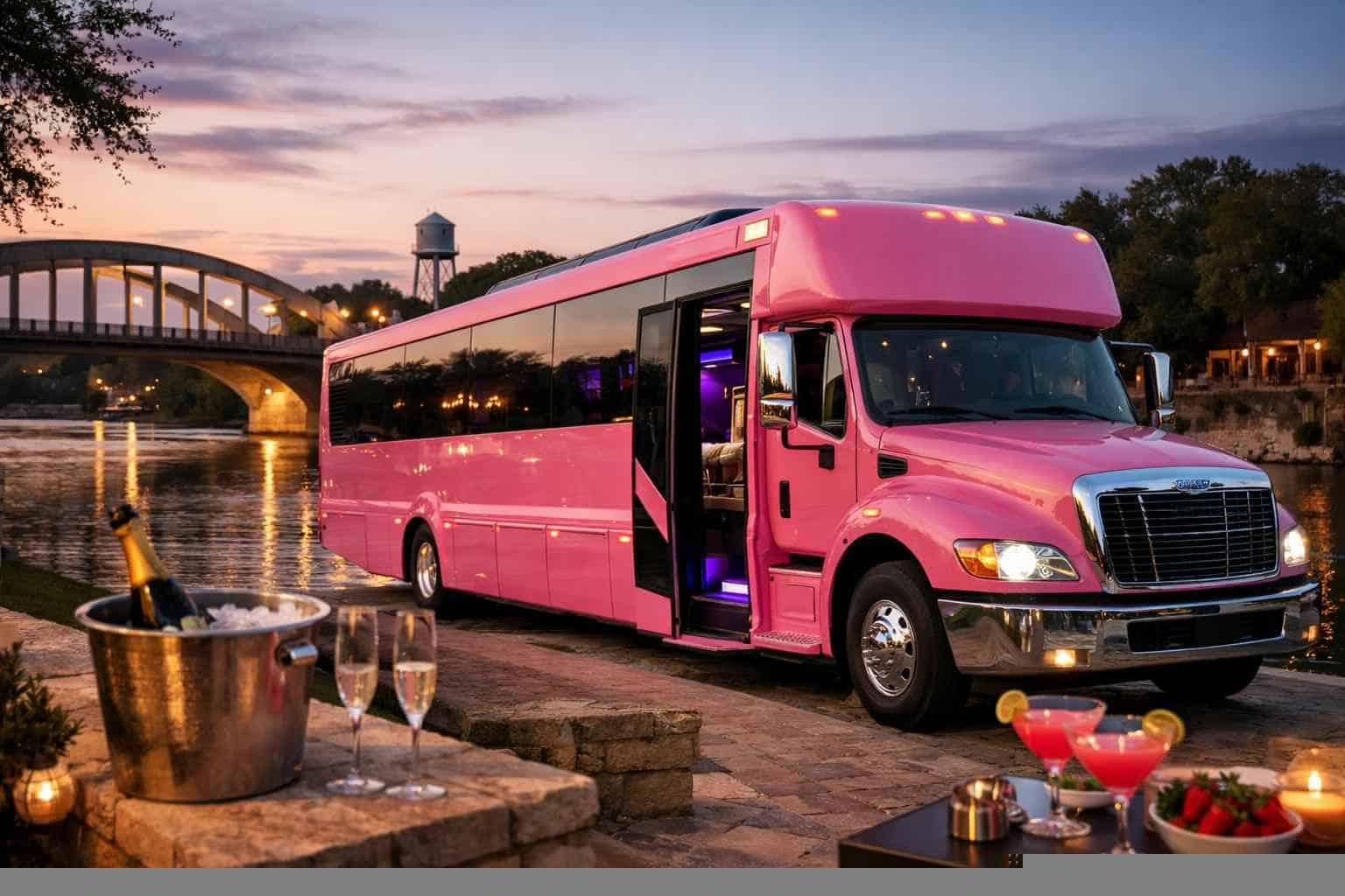 Pink Party Bus Rental Prices in New Braunfels TX