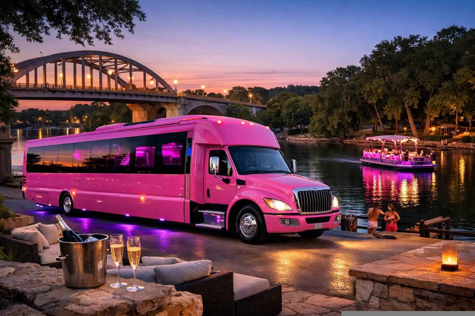 Pink Party Buses in New Braunfels Texas