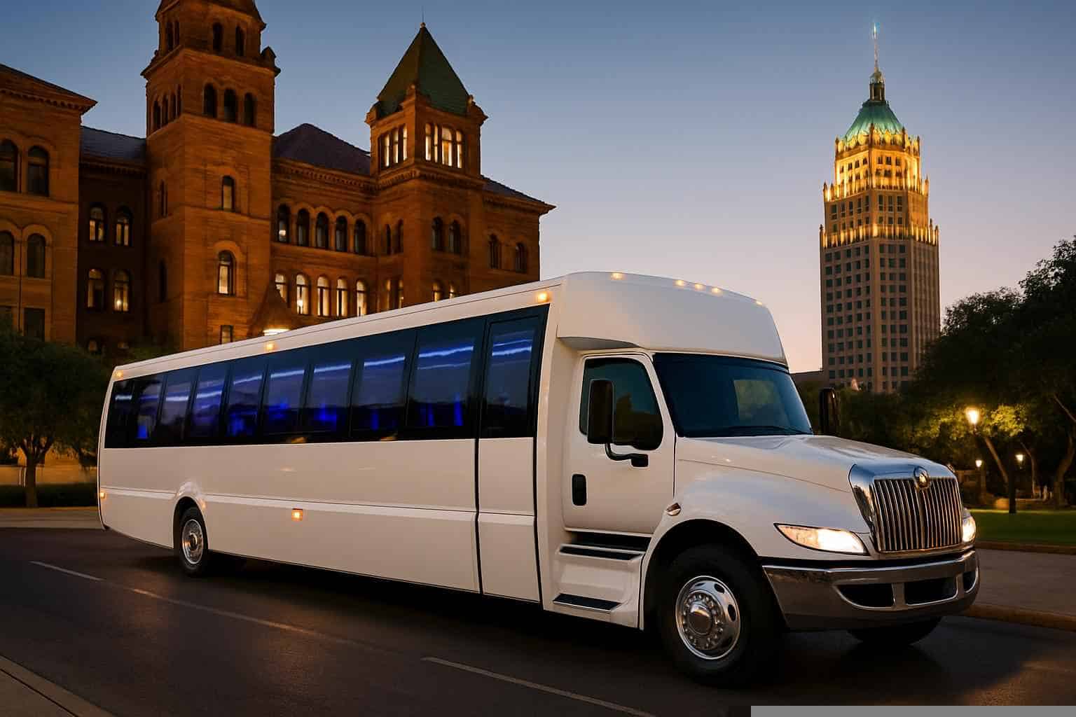 San Antonio Texas White Party Bus Rental