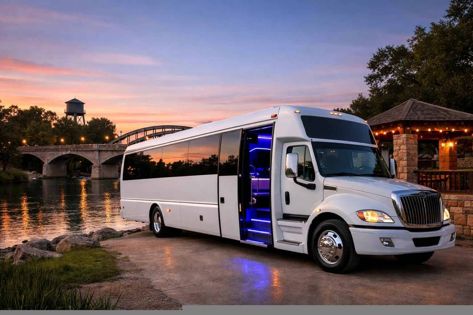 White Party Bus Rental Near Me New Braunfels TX