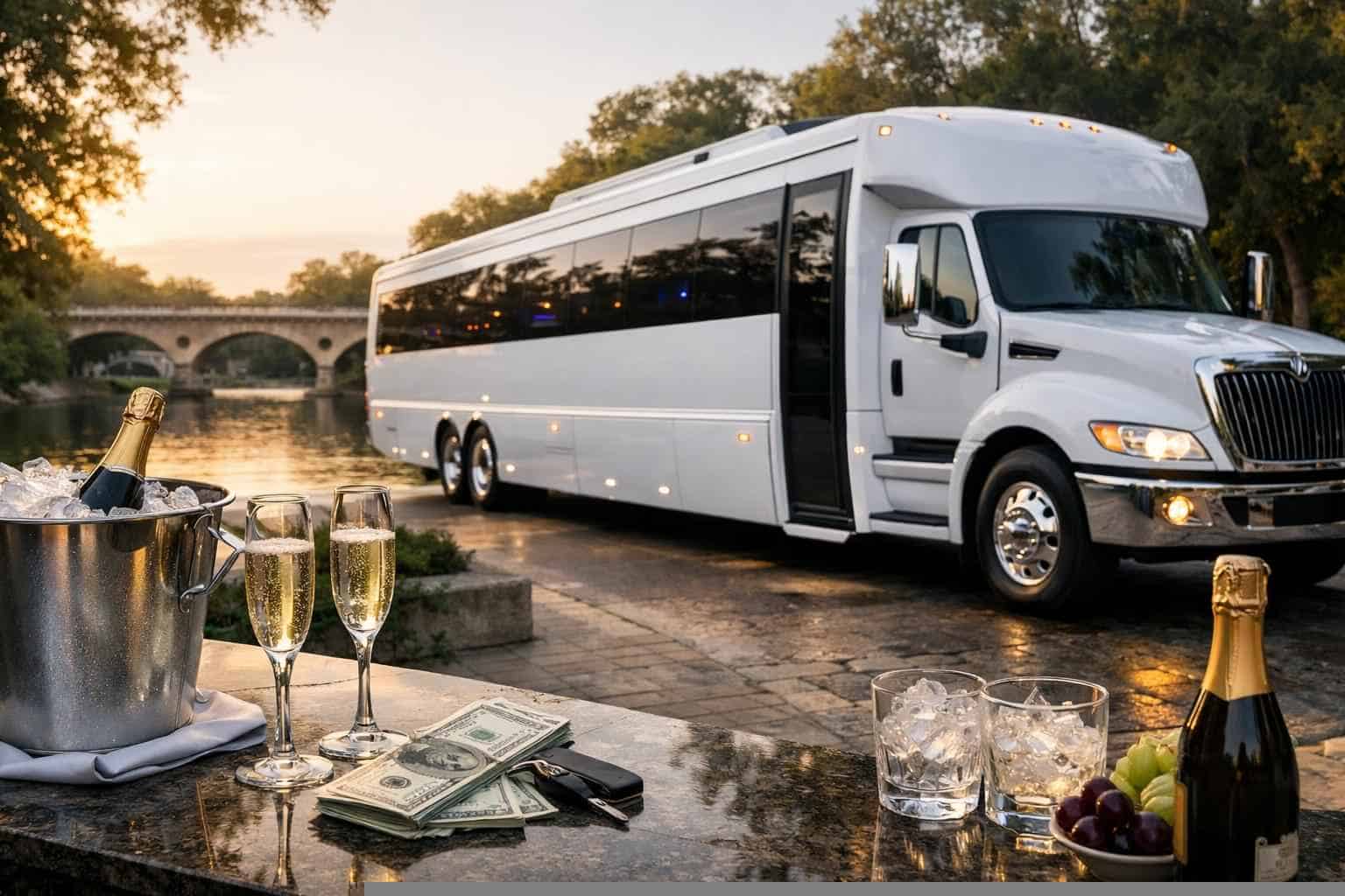 White Party Bus Rental Prices in New Braunfels TX