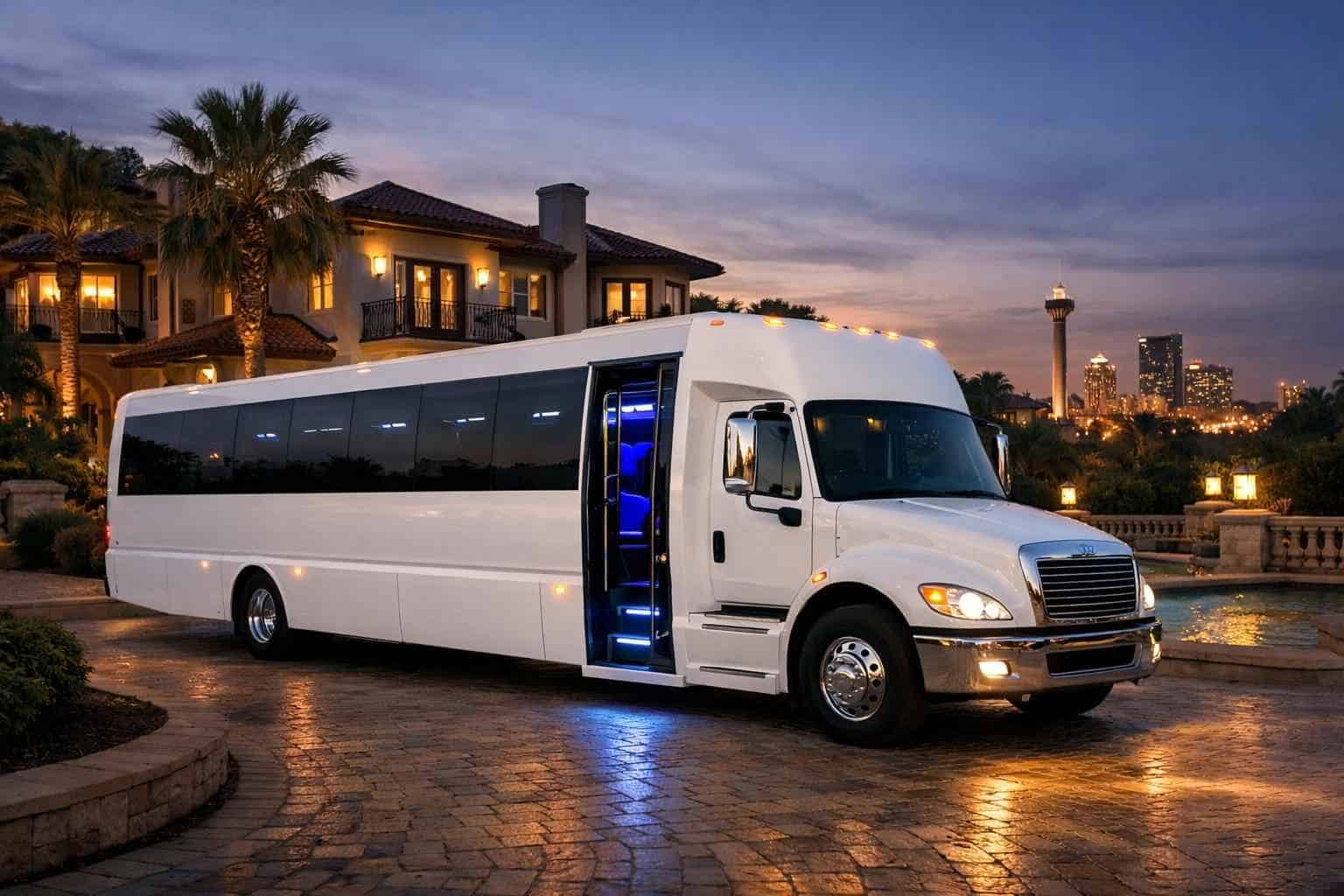 Alamo Heights Texas White Party Bus Rental