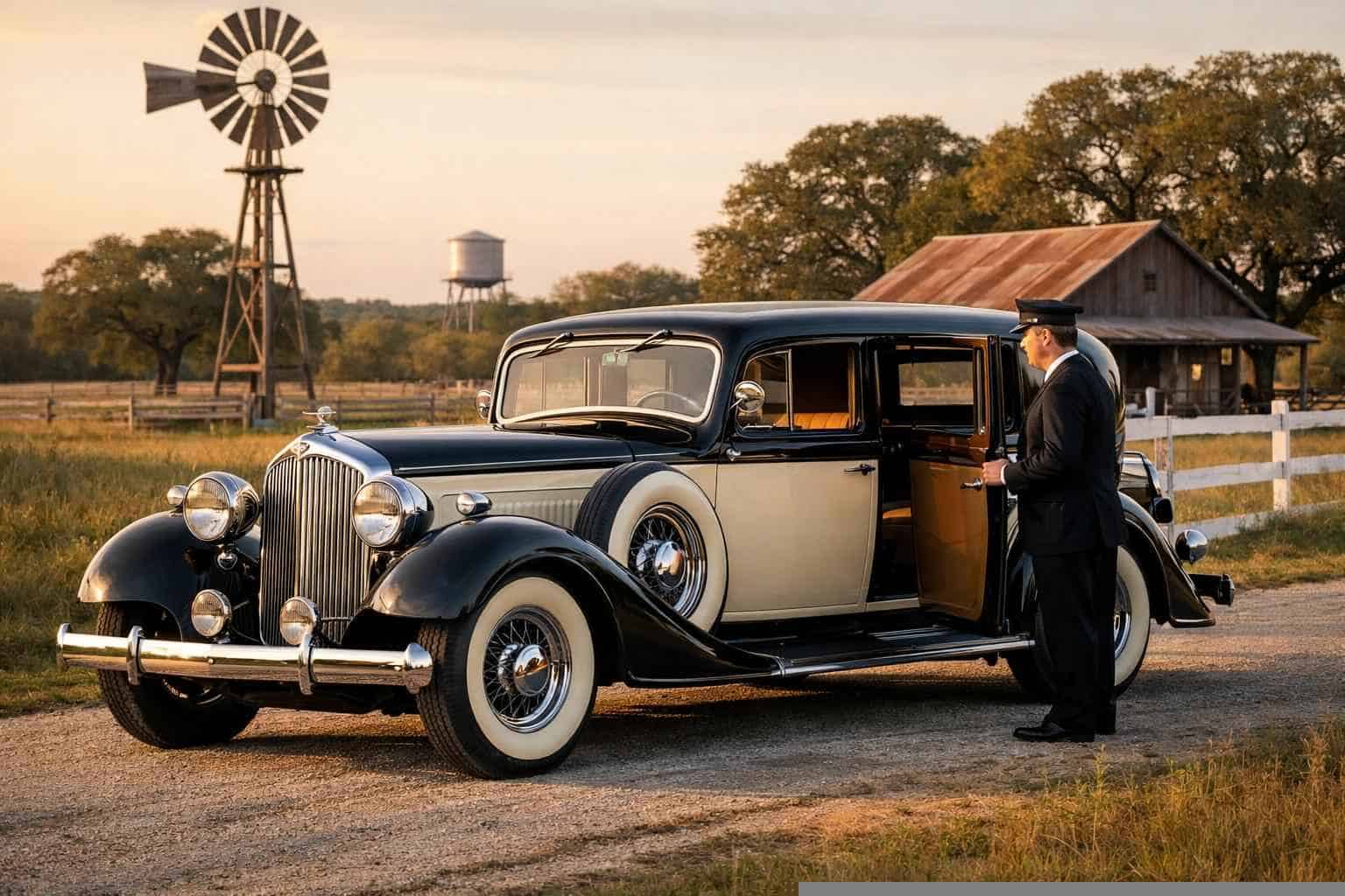 Antique Vehicle Rental with Driver Services in Seguin Texas
