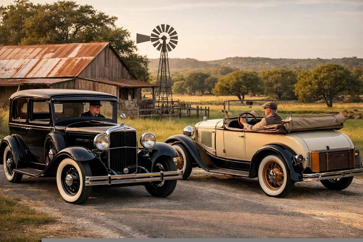 Antique Vehicles with Driver in Bulverde Texas