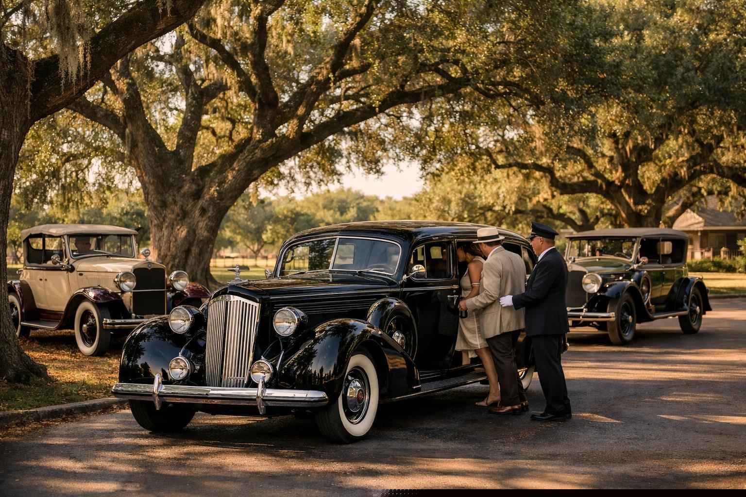 Antique Vehicles with Driver in Live Oak Texas