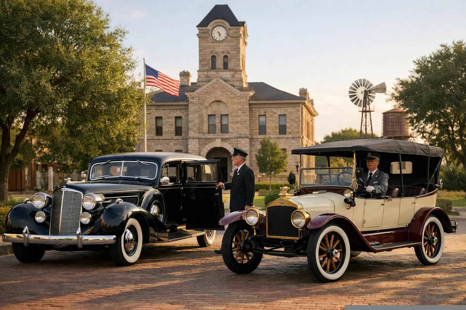 Antique Vehicles with Driver in Selma Texas