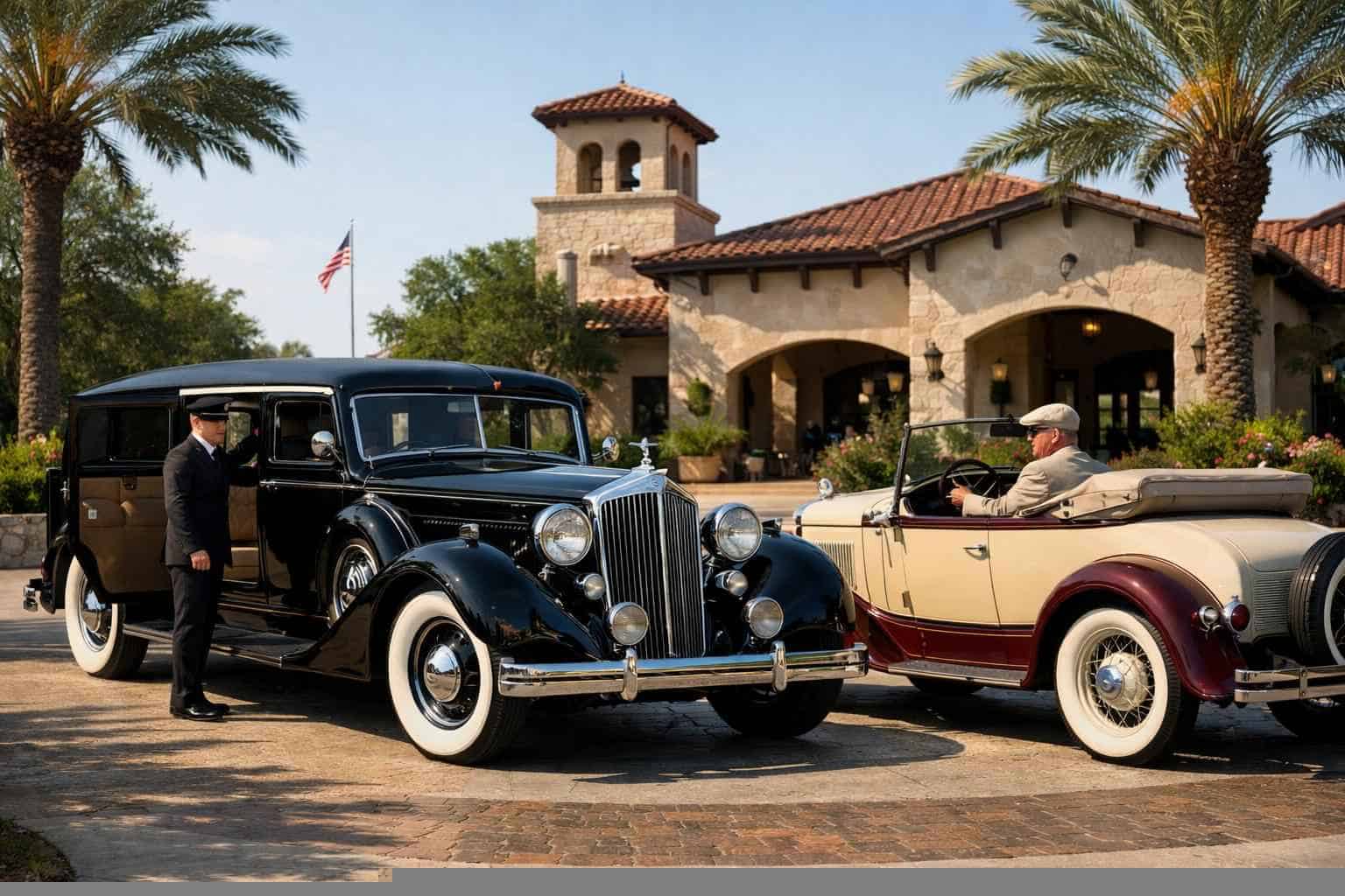 Antique Vehicles With Driver In Universal City Texas