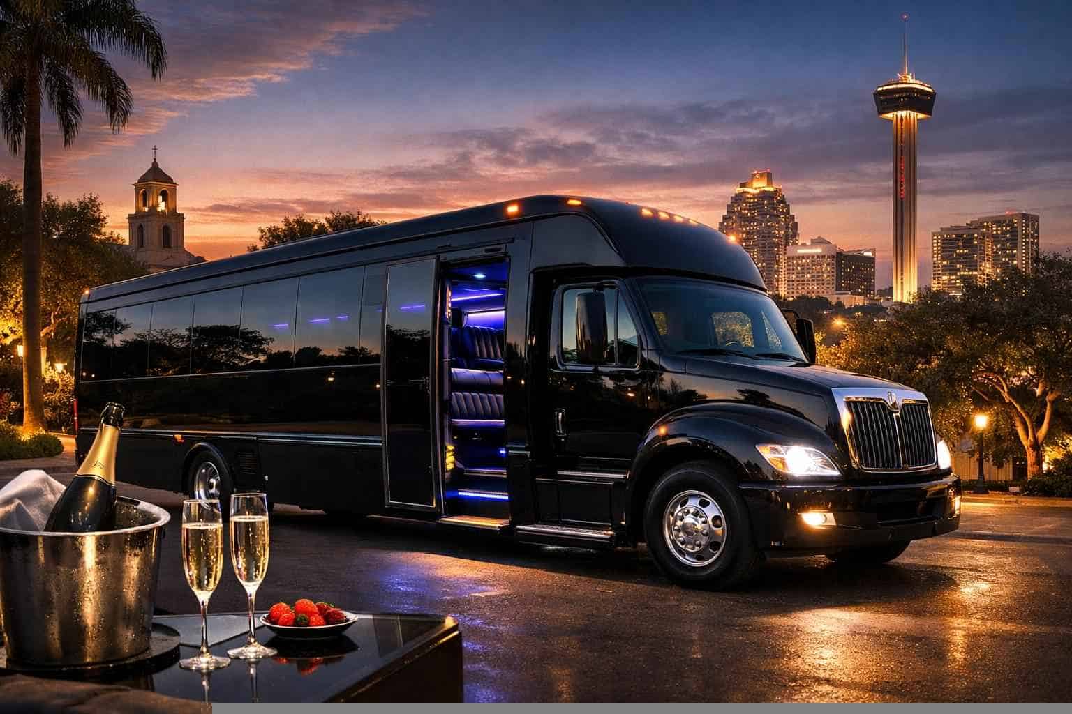 Best Black Party Bus Rental in Alamo Heights Texas