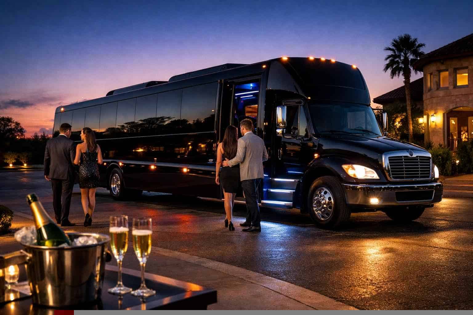 Best Black Party Bus Rental in Cibolo Texas