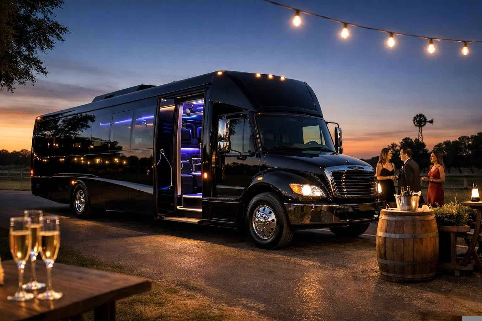 Best Black Party Bus Rental in La Vernia Texas