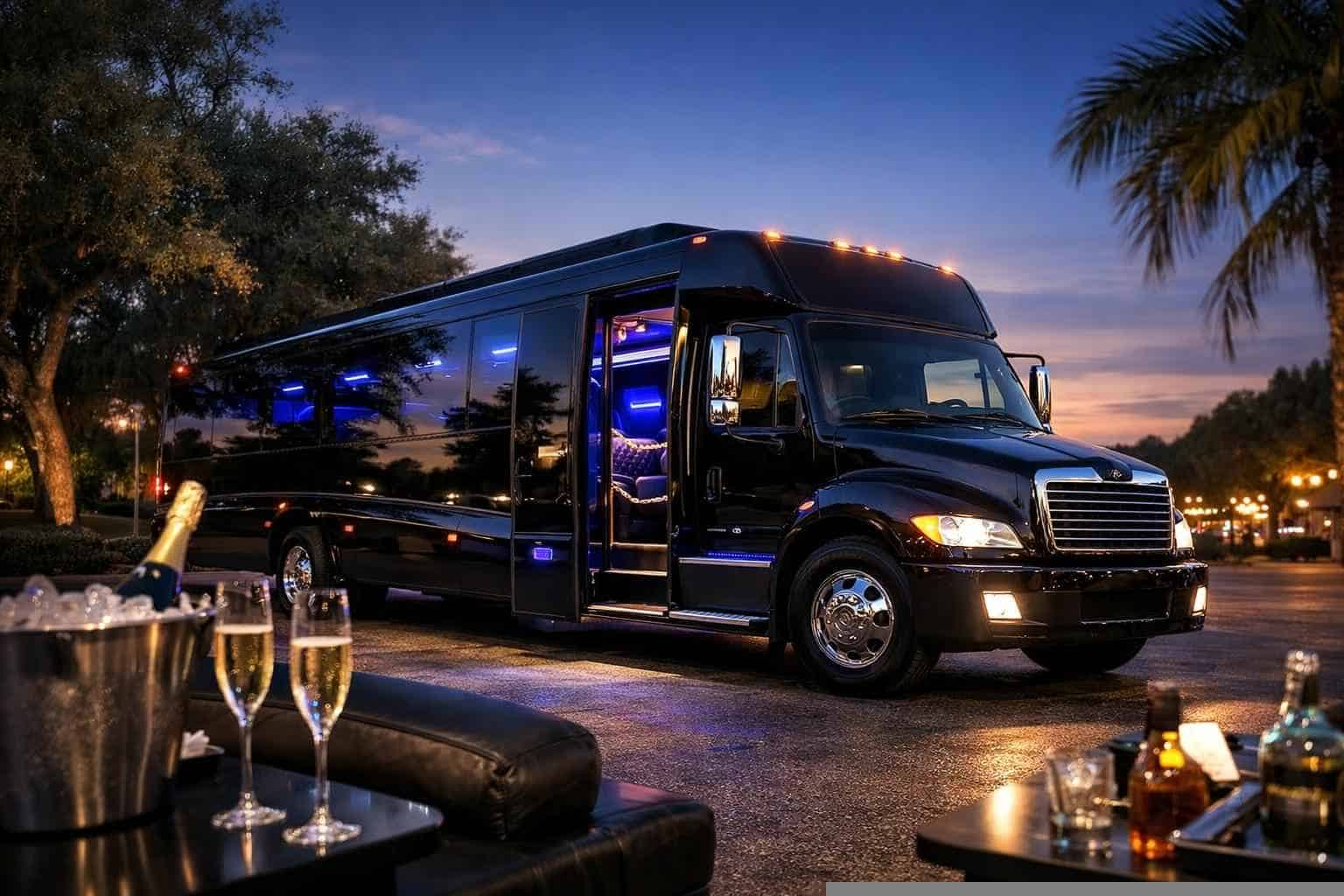 Best Black Party Bus Rental in Live Oak Texas