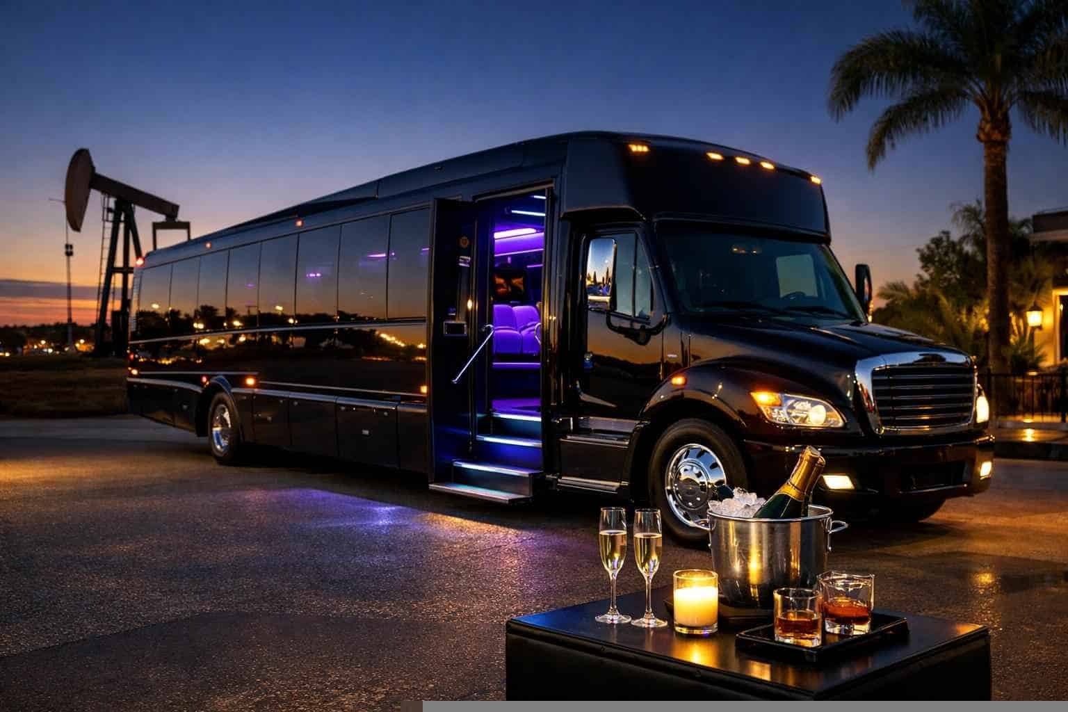 Best Black Party Bus Rental in Pleasanton Texas