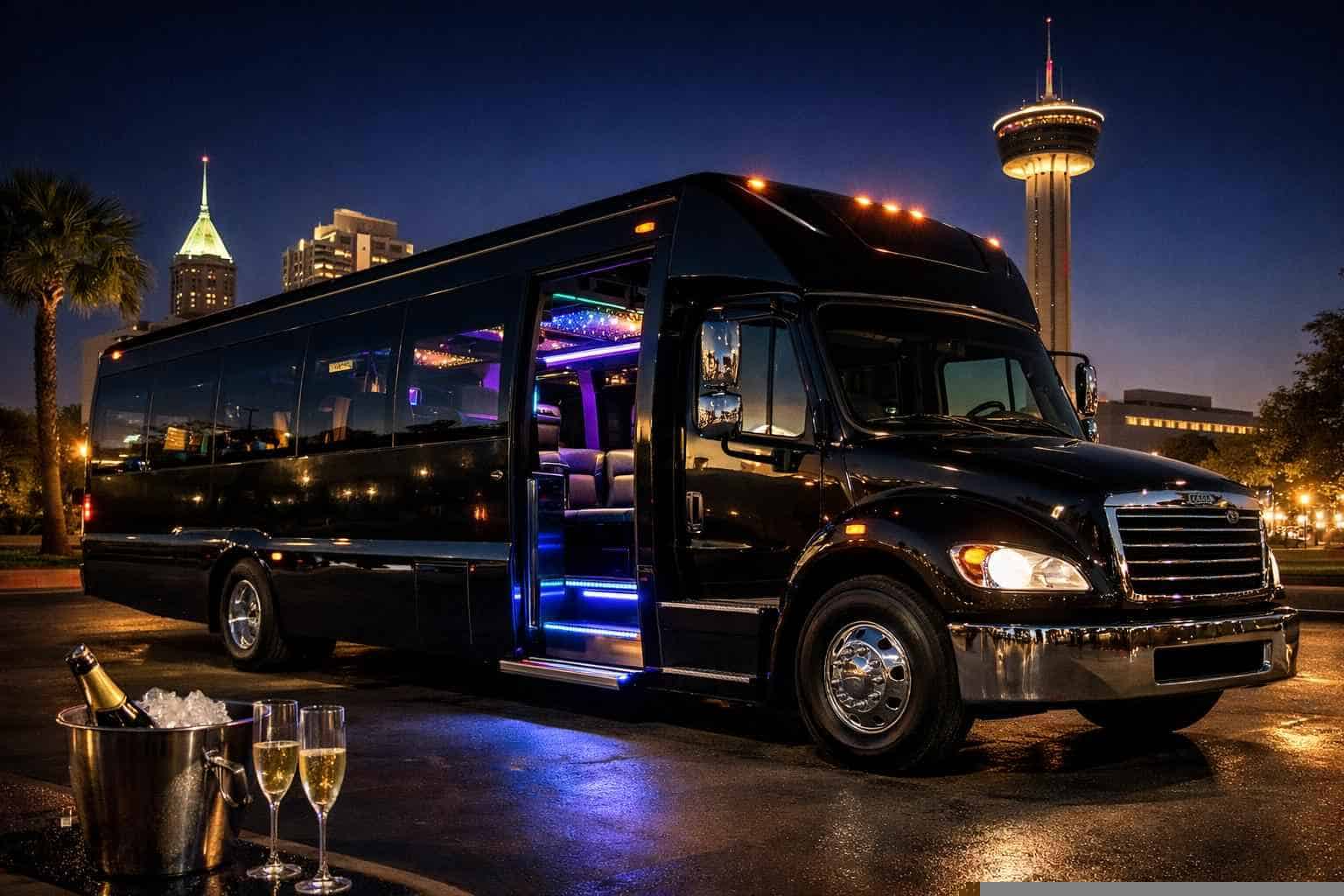 Best Black Party Bus Rental in Schertz Texas