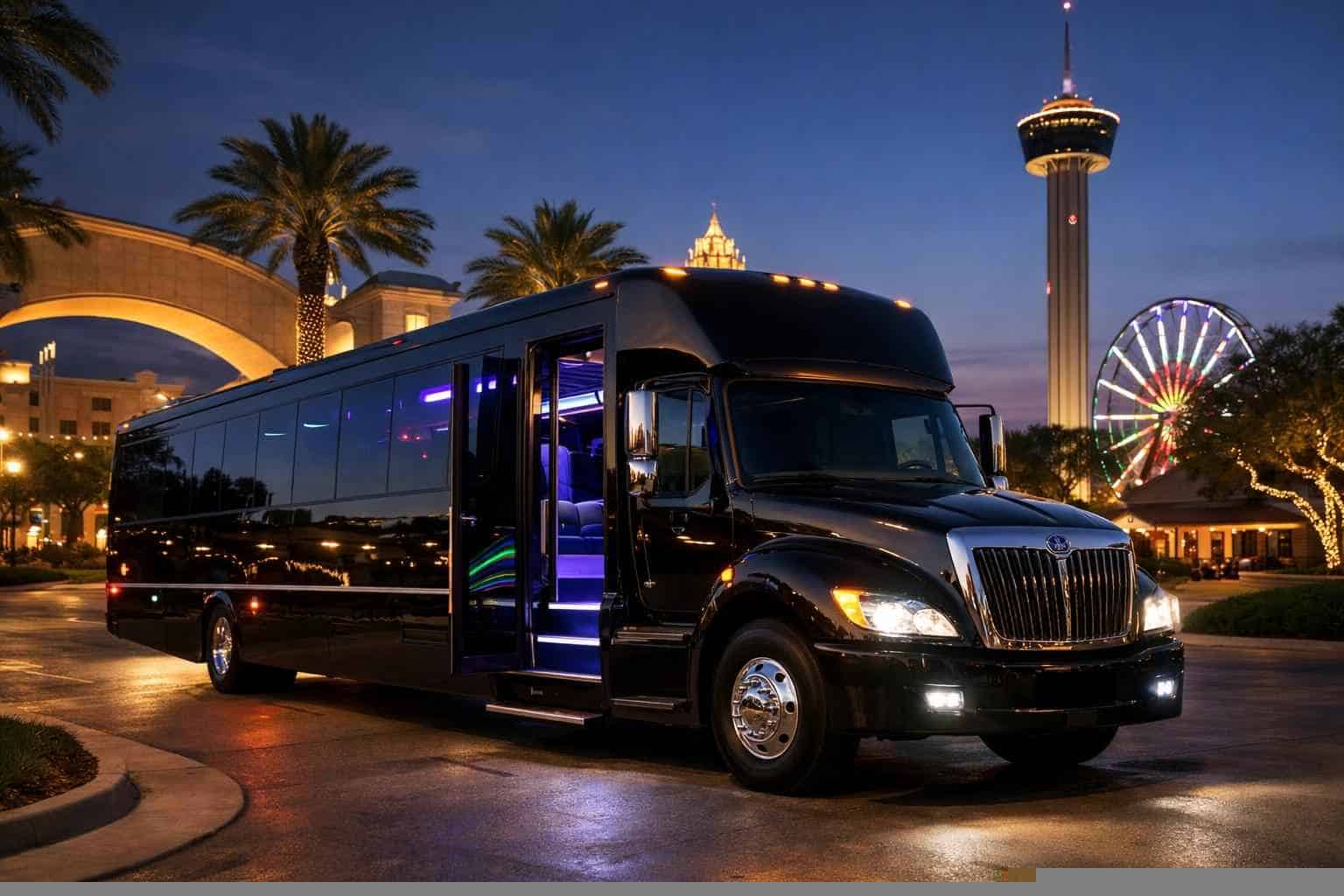 Best Black Party Bus Rental in Universal City Texas
