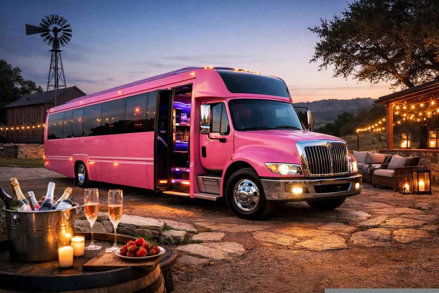 Best Pink Party Bus Rental in Boerne Texas