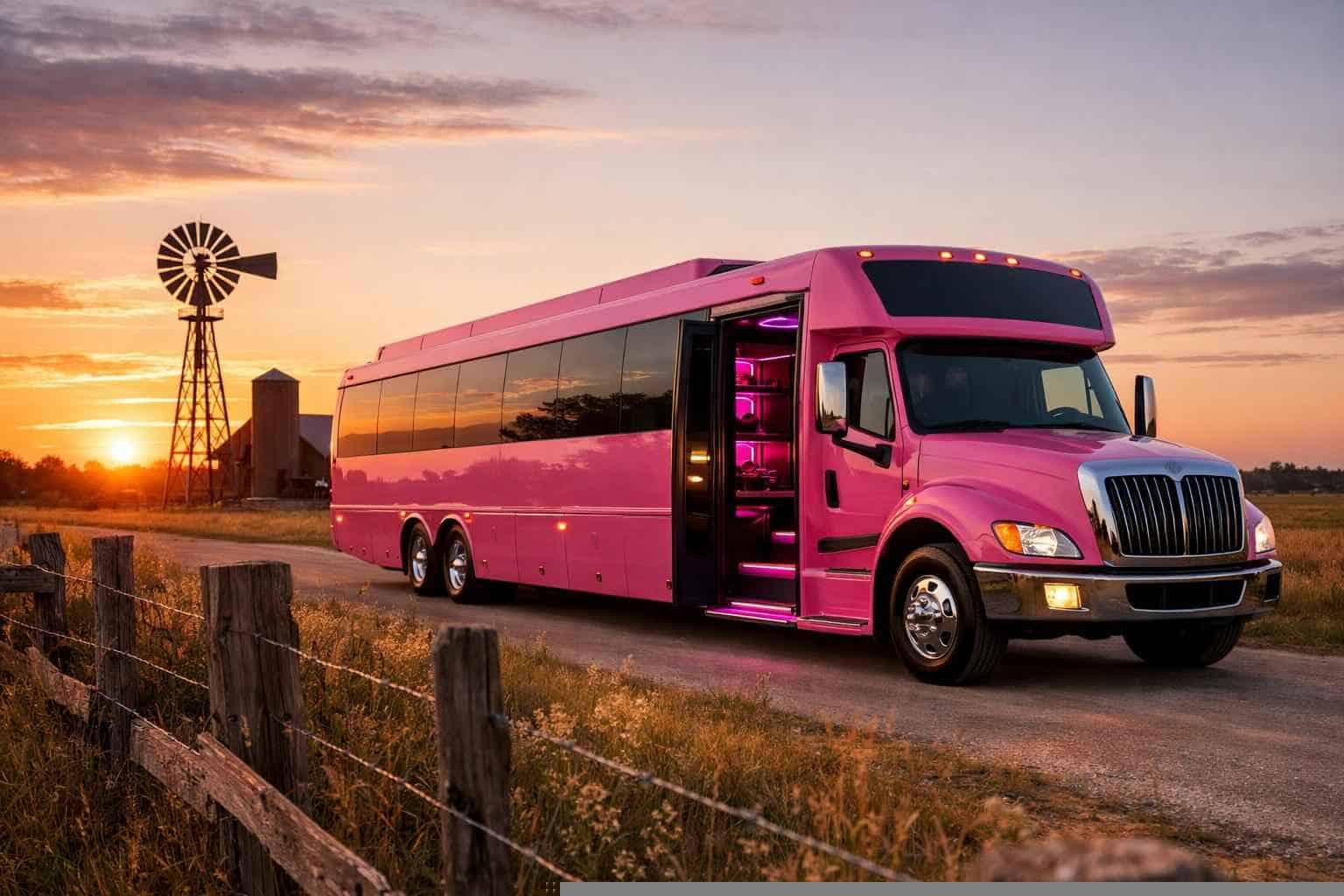 Best Pink Party Bus Rental in Floresville Texas