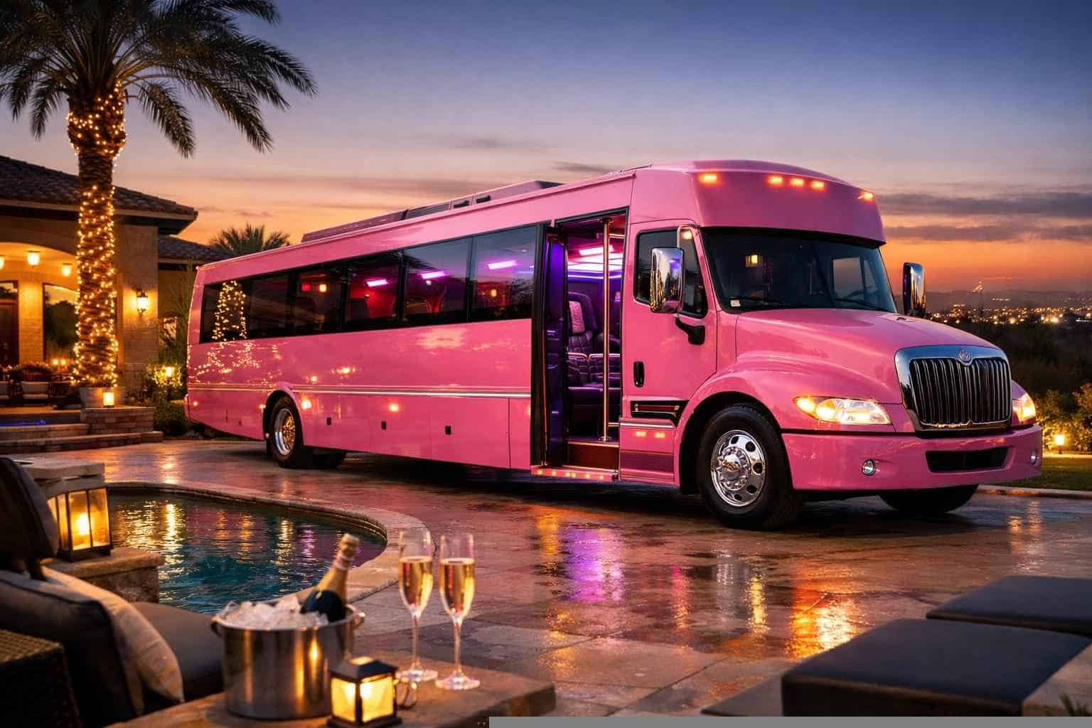 Best Pink Party Bus Rental in Leon Valley Texas