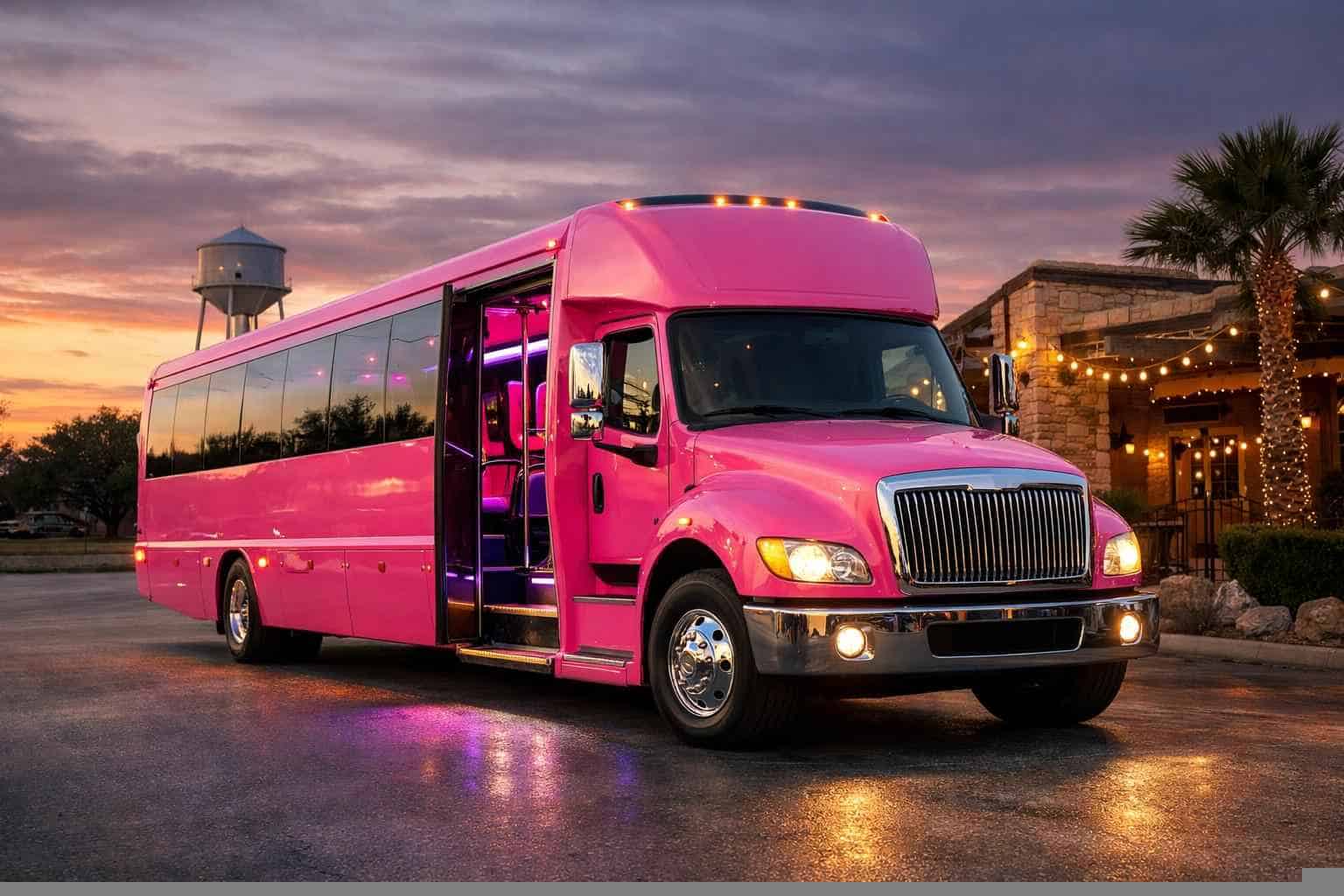 Best Pink Party Bus Rental in Schertz Texas
