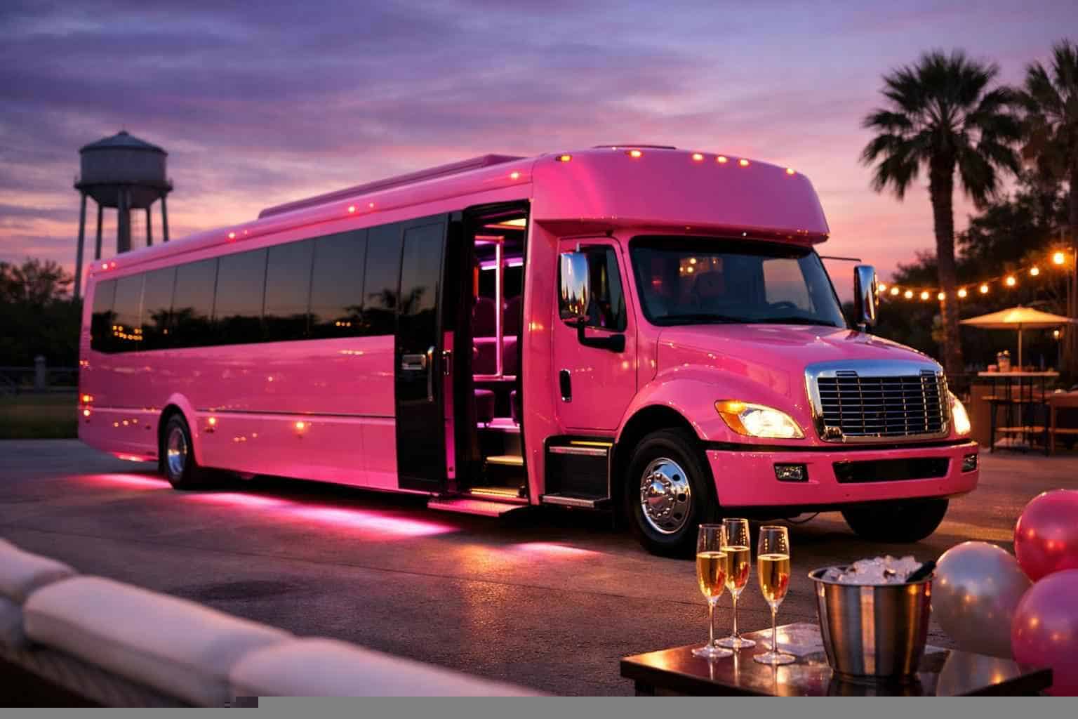 Best Pink Party Bus Rental in Seguin Texas