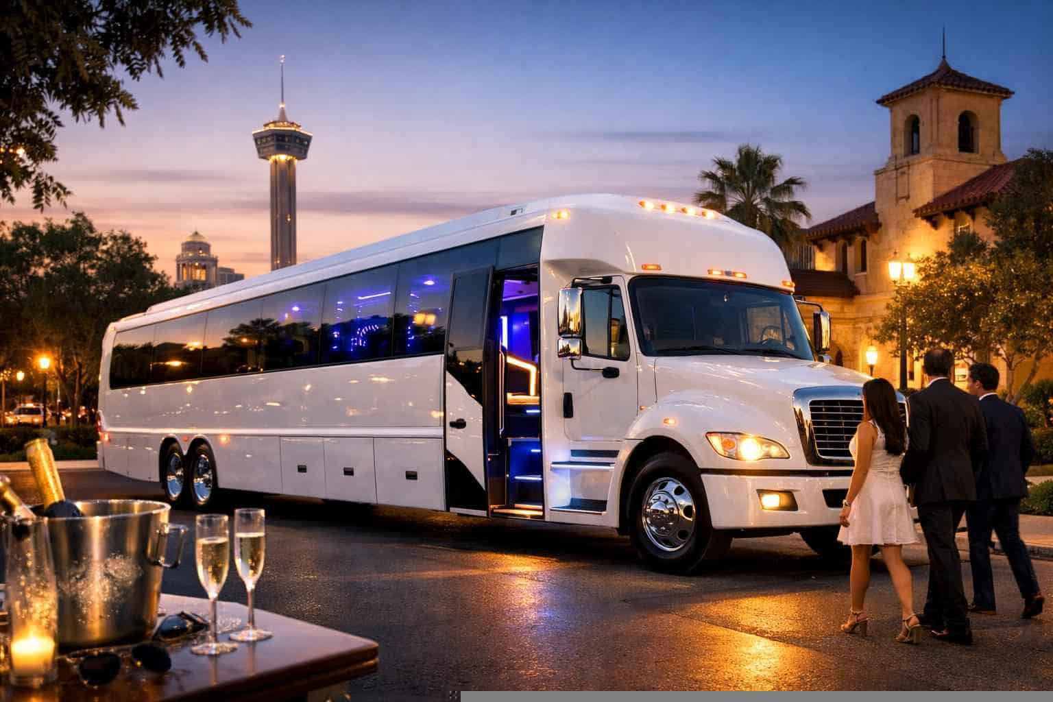 Best White Party Bus Rental in Alamo Heights Texas