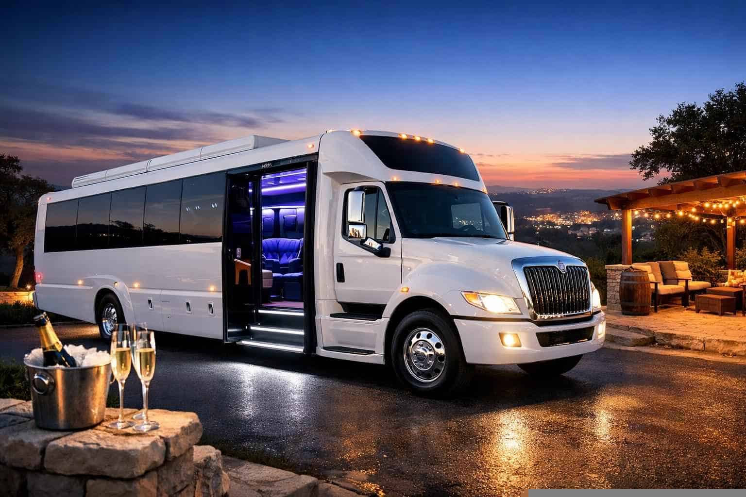 Best White Party Bus Rental in Boerne Texas