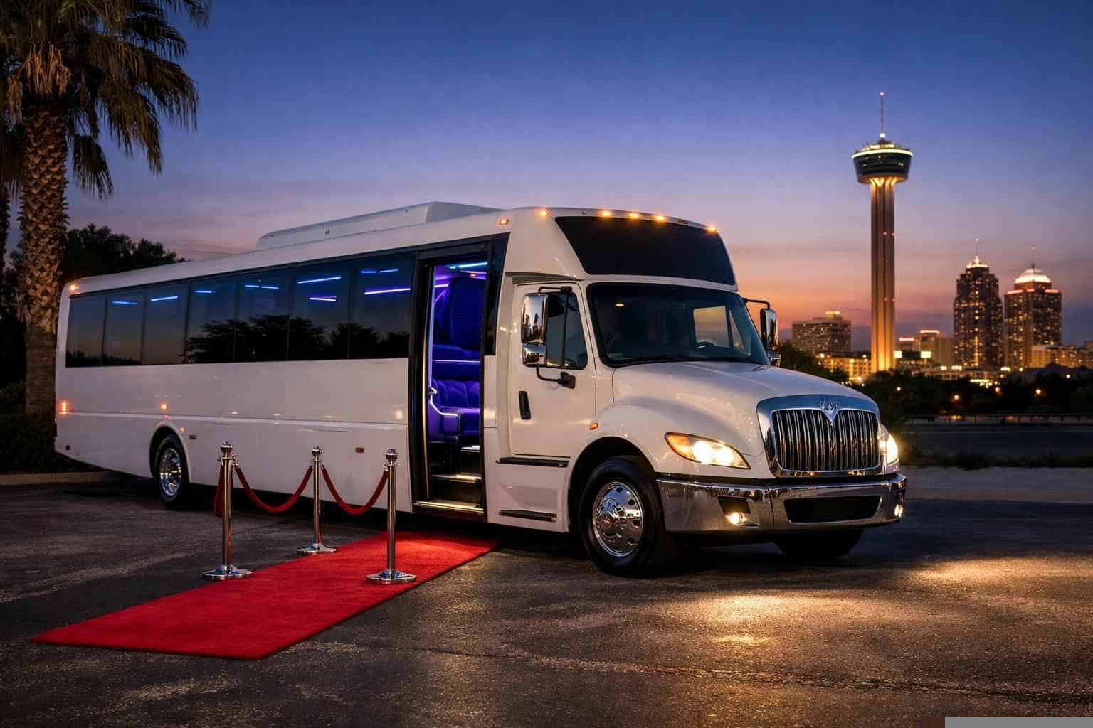 Best White Party Bus Rental in Converse Texas