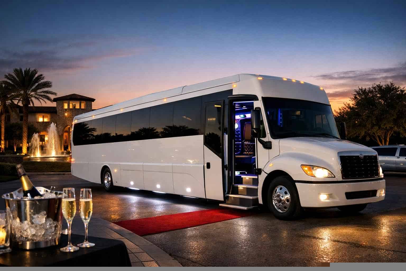 Best White Party Bus Rental in Schertz Texas