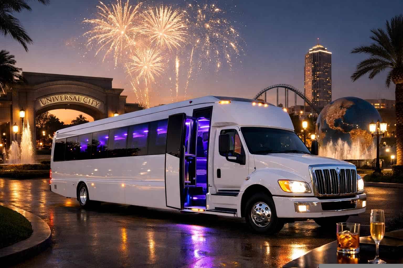 Best White Party Bus Rental in Universal City Texas