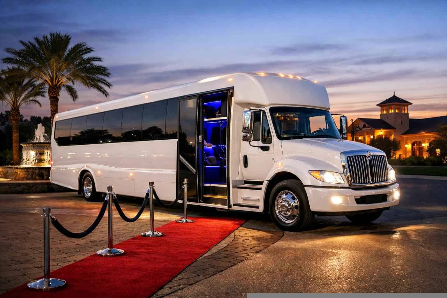 Best White Party Bus Rental in Windcrest Texas