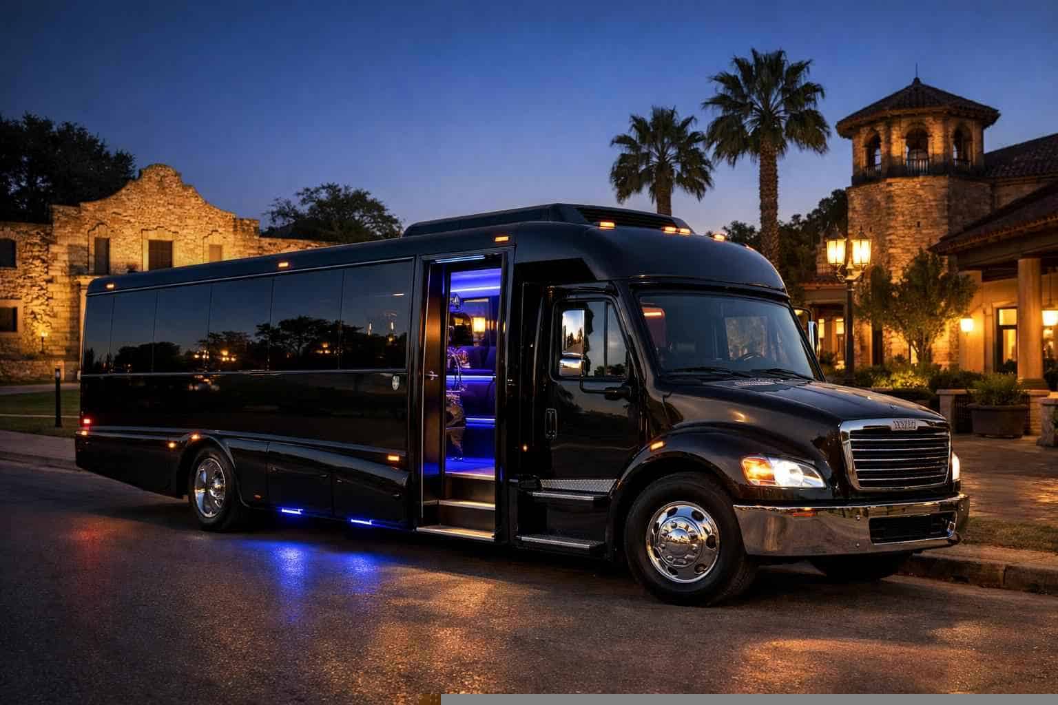 Black Party Bus Rental Alamo Heights TX