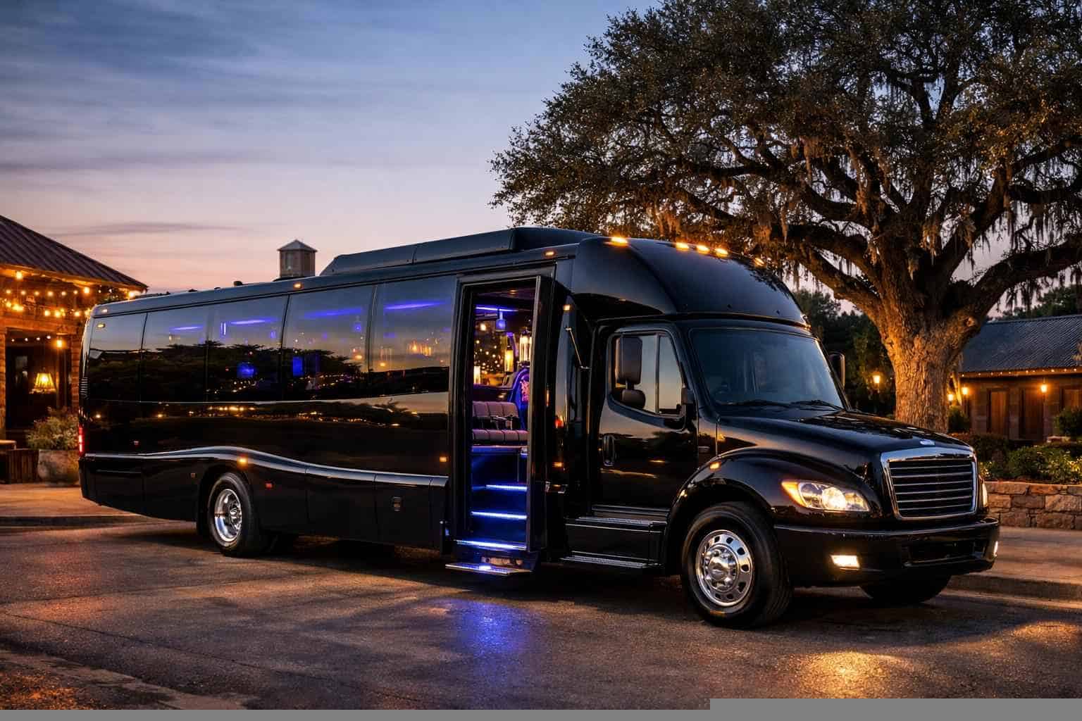 Black Party Bus Rental Live Oak TX