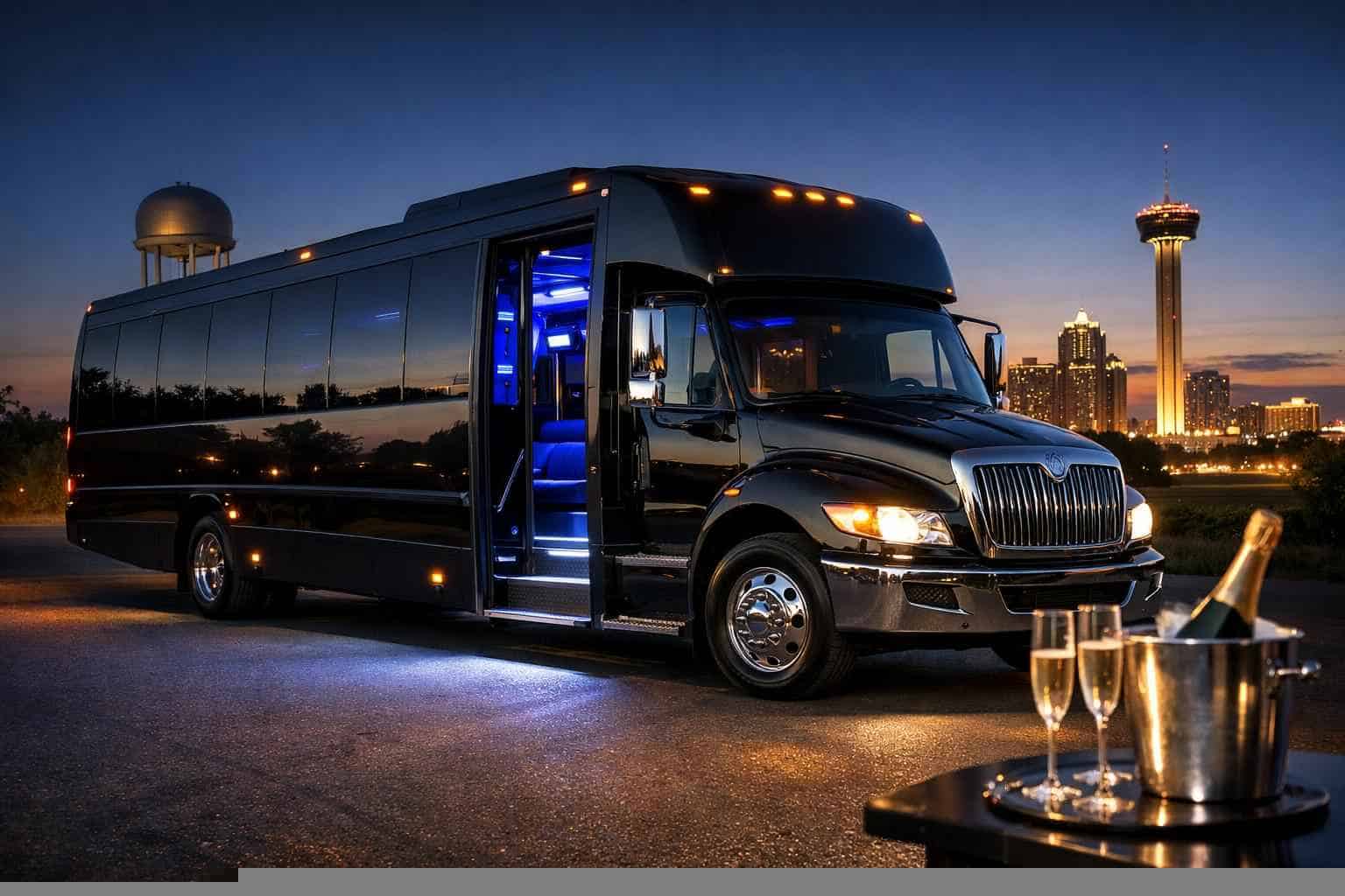 Black Party Bus Rental Near Me Converse TX