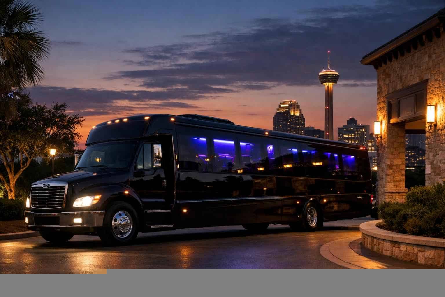Black Party Bus Rental Near Me Leon Valley TX
