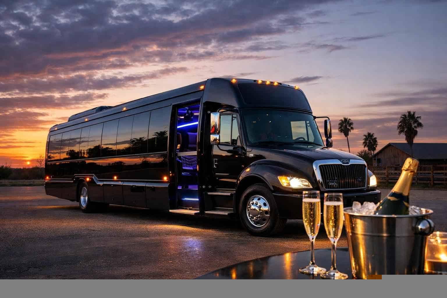 Black Party Bus Rental Pleasanton TX