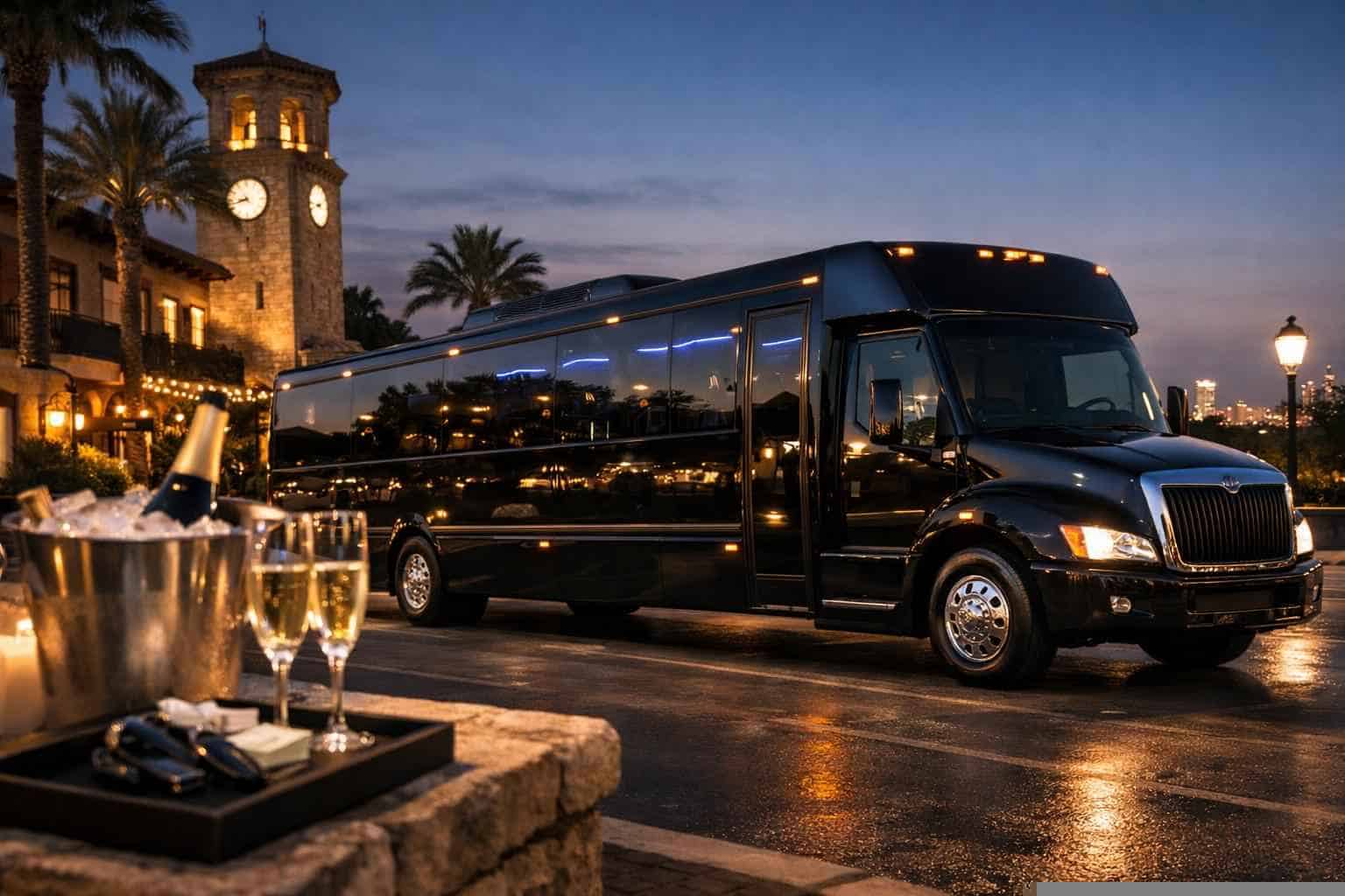 Black Party Bus Rental Prices in Alamo Heights TX