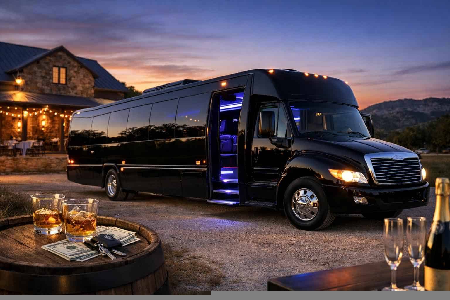Black Party Bus Rental Prices in Boerne TX