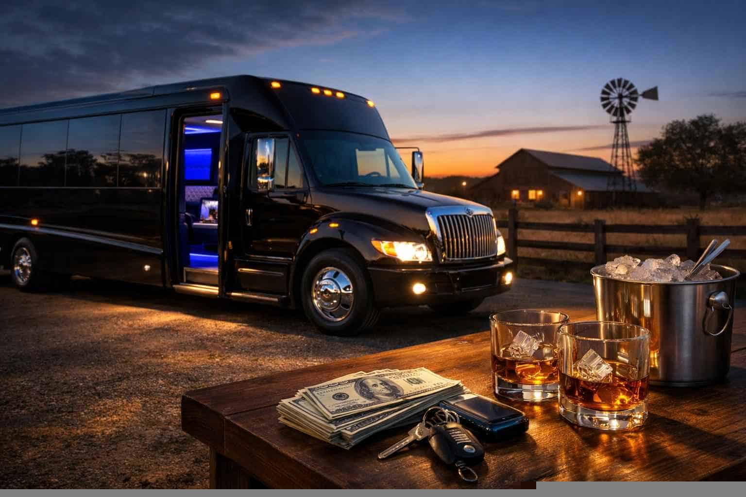 Black Party Bus Rental Prices in Floresville TX