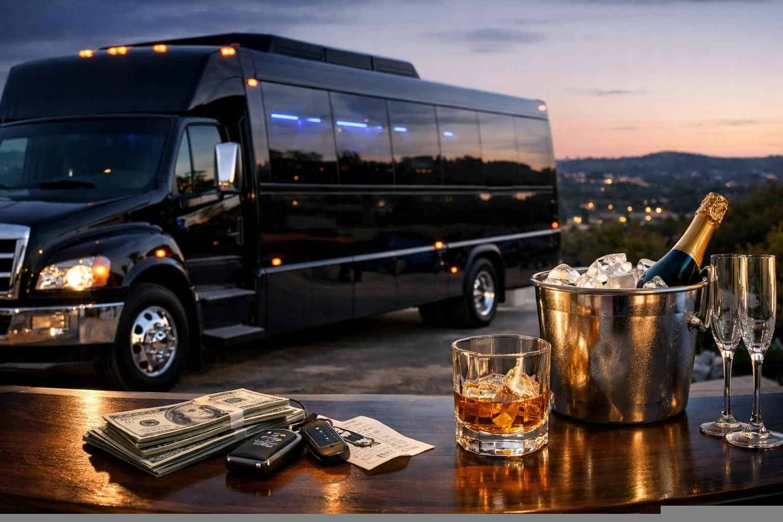Black Party Bus Rental Prices in Helotes TX