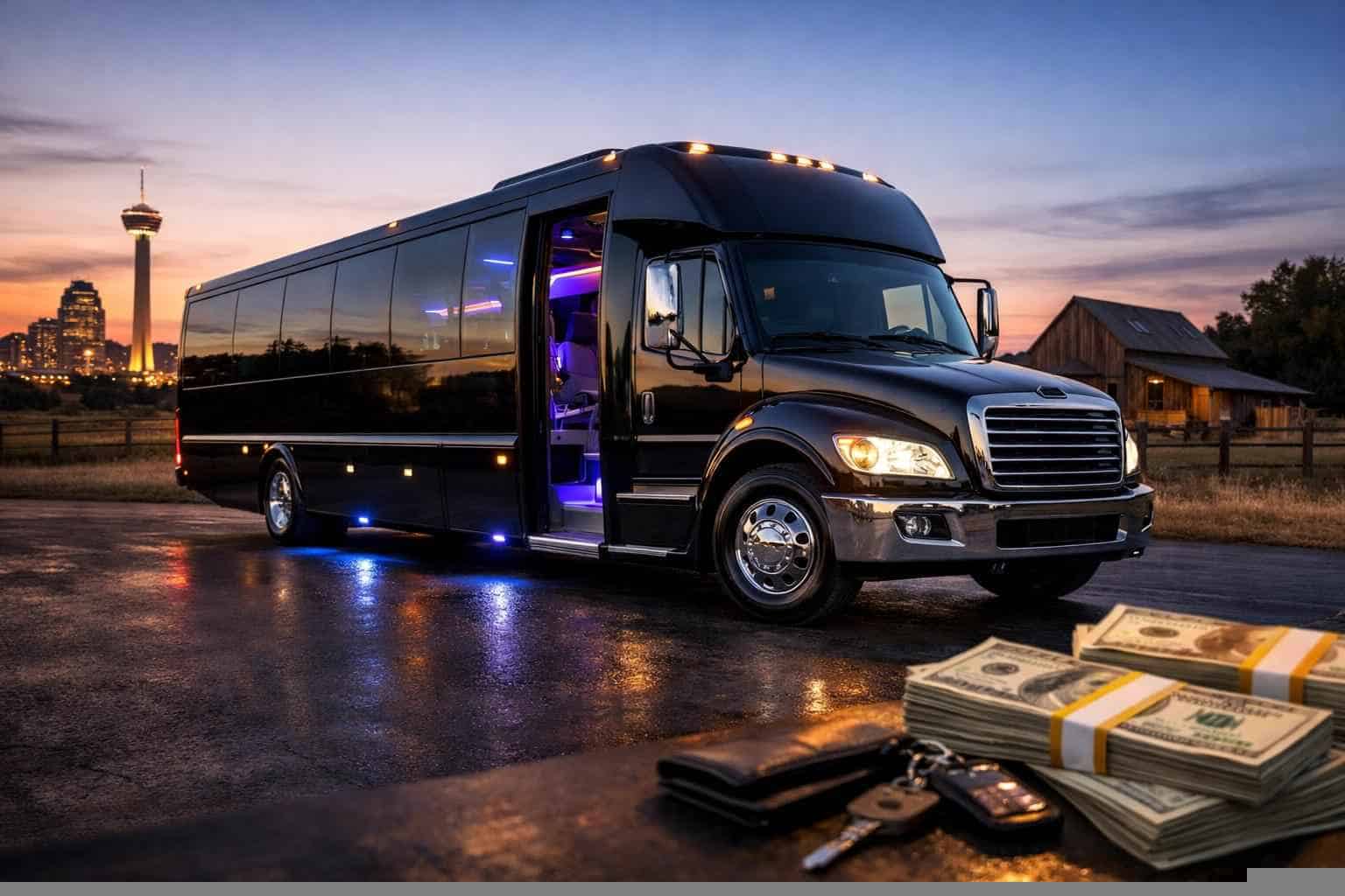 Black Party Bus Rental Prices in La Vernia TX