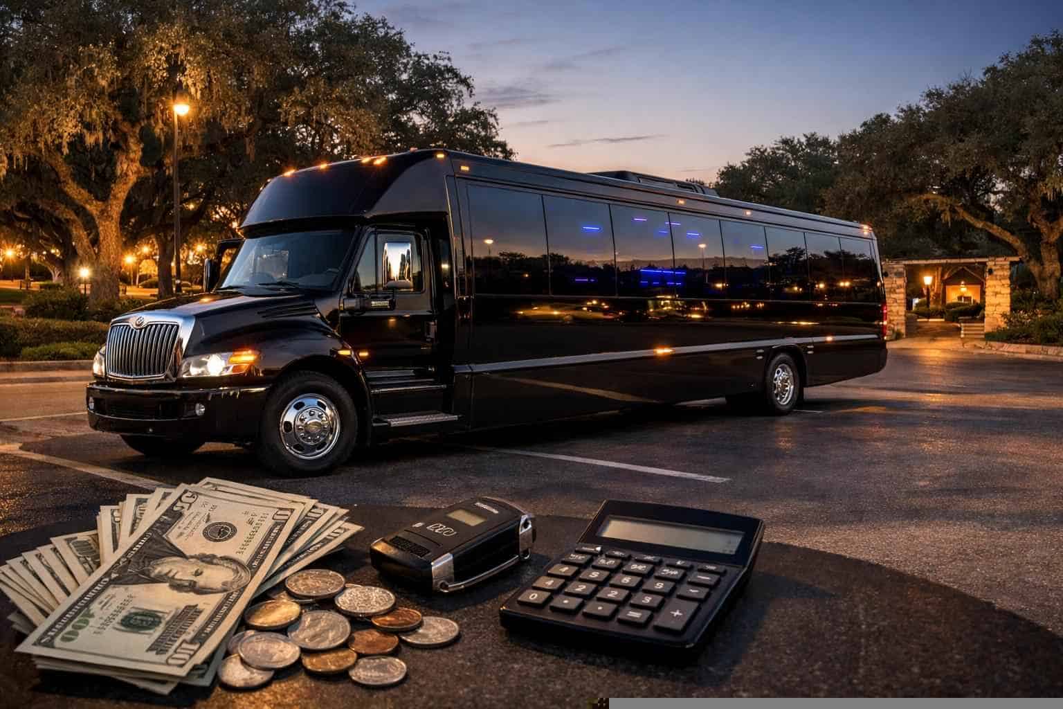 Black Party Bus Rental Prices in Live Oak TX