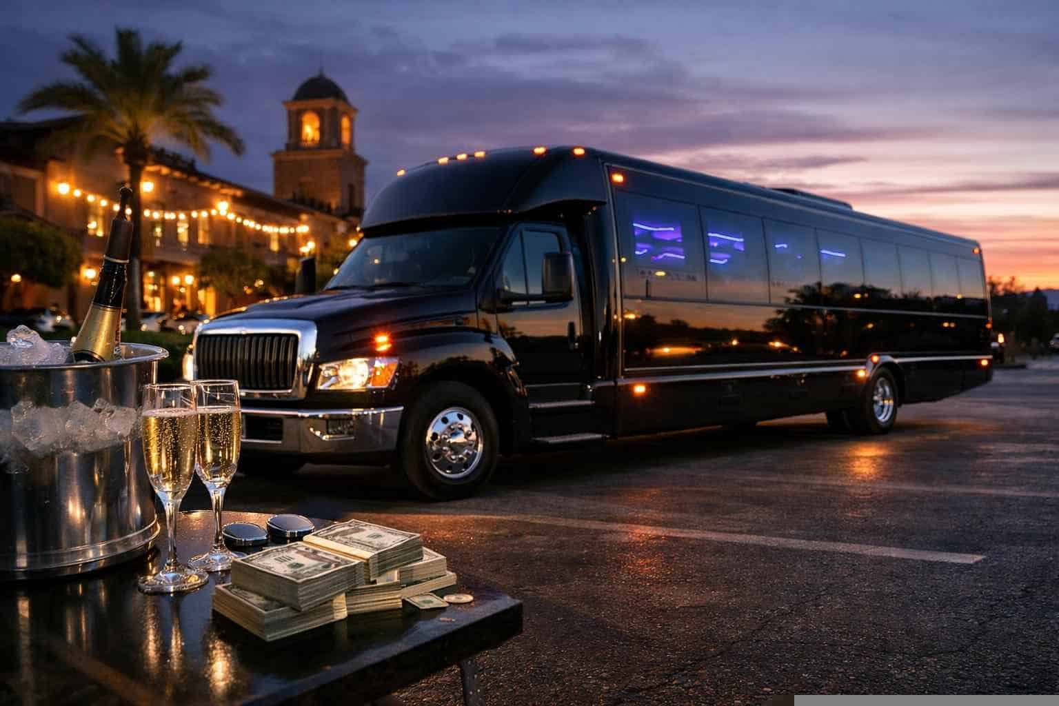 Black Party Bus Rental Prices in Pleasanton TX