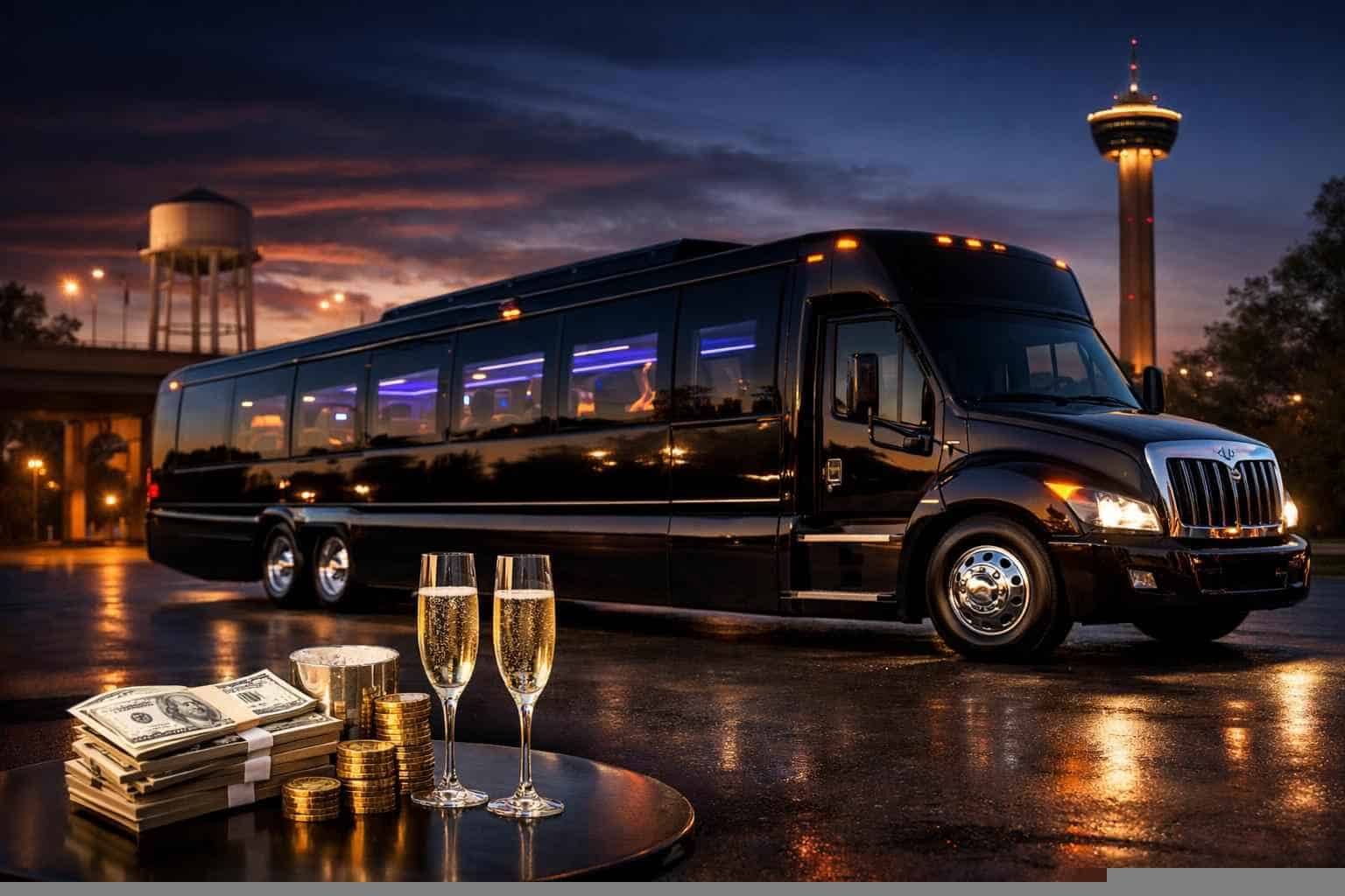 Black Party Bus Rental Prices in Selma TX