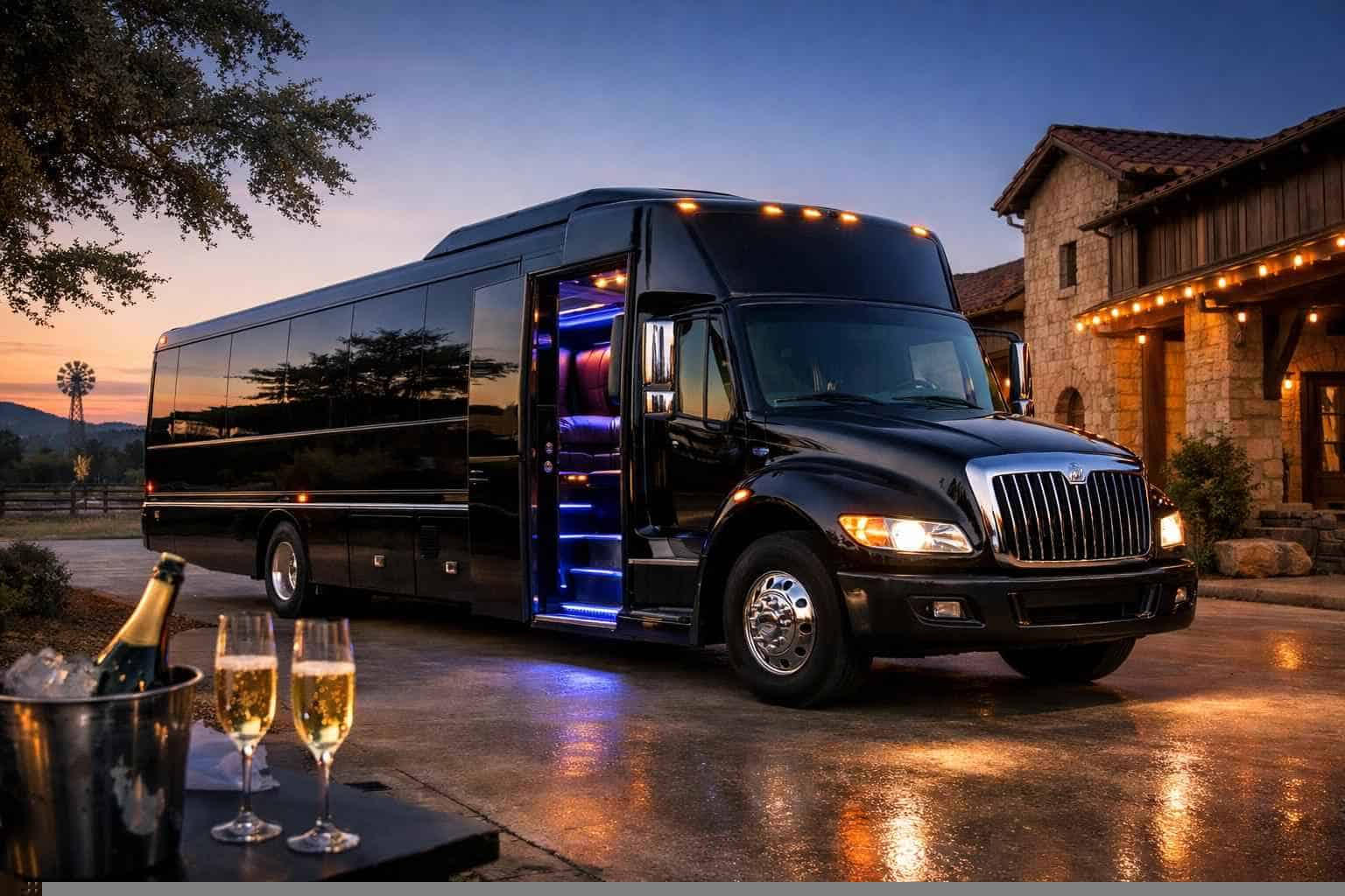 Black Party Bus Rental Services in Boerne Texas