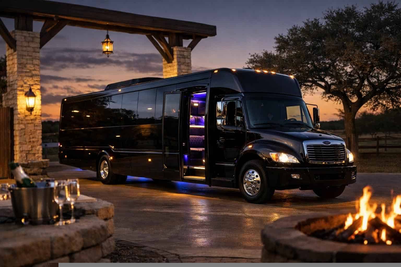 Black Party Bus Rental Services in Cibolo Texas