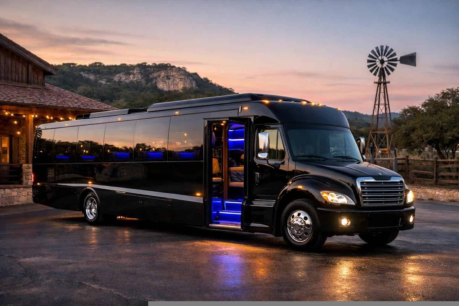 Black Party Bus Rental Services in Helotes Texas