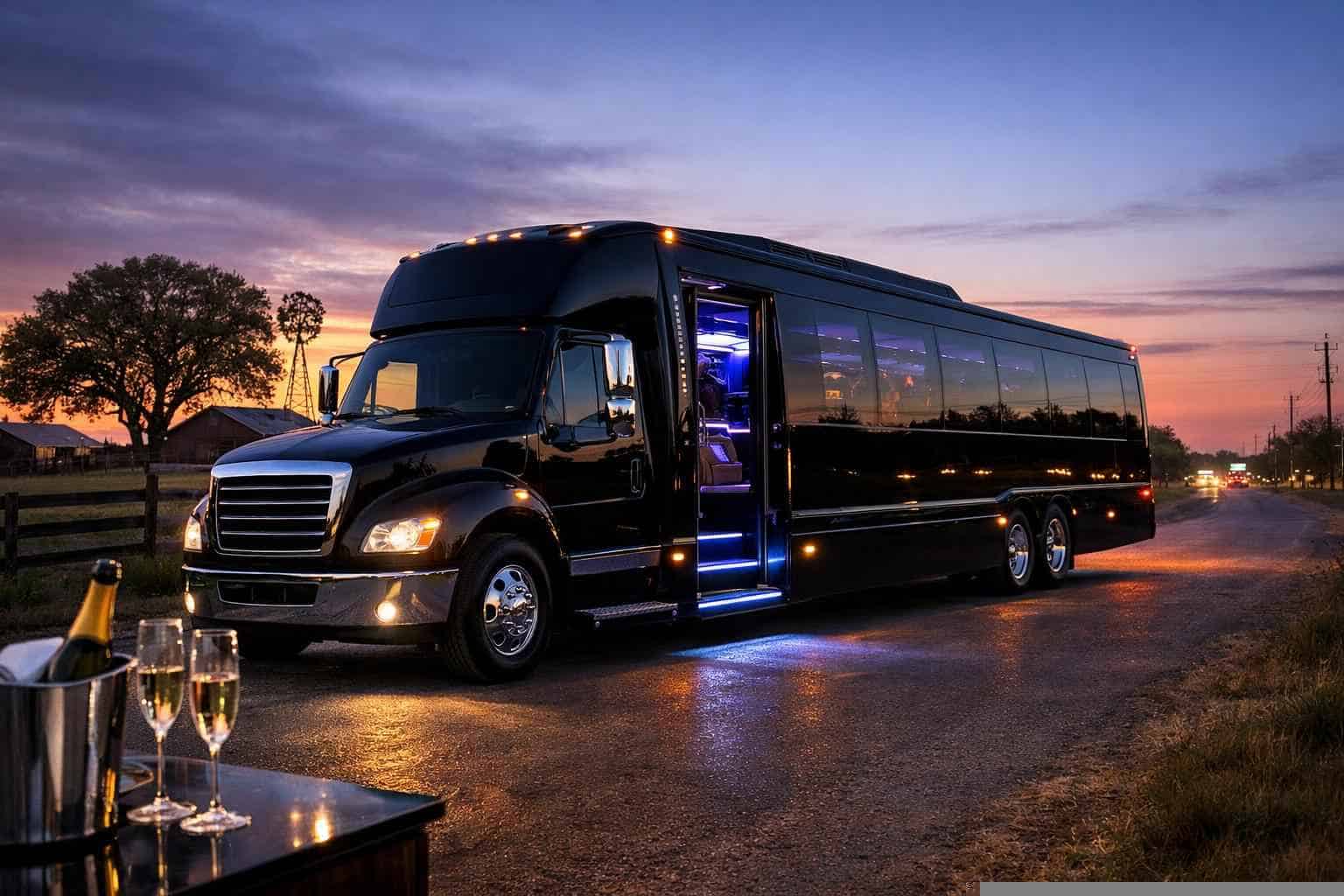 Black Party Bus Rental Services in La Vernia Texas