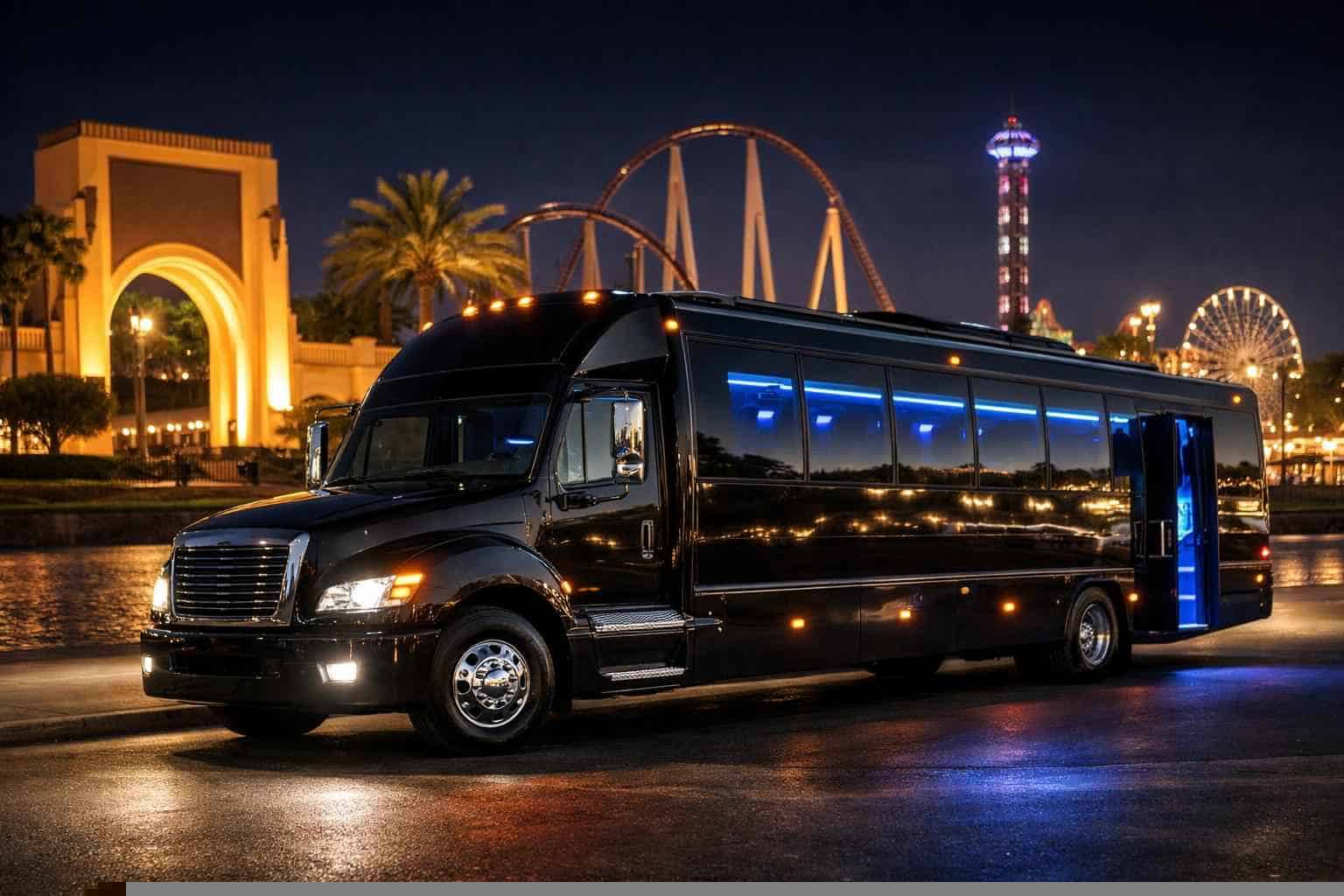 Black Party Bus Rental Services in Universal City Texas